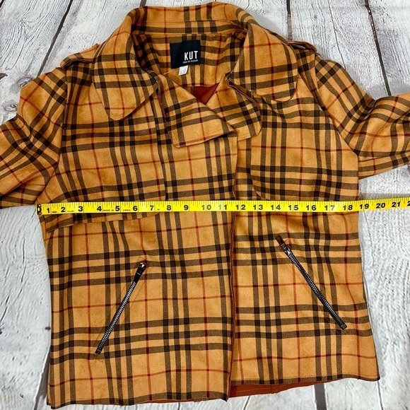 Kut from the Kloth Draped Moto Jacket Size Small  In Whiskey - Picture 6 of 11